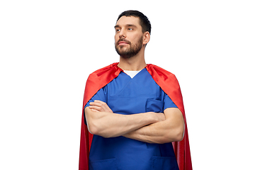 Image showing doctor or male nurse in superhero cape