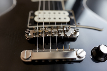 Image showing close up of bass guitar strings