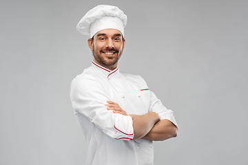Image showing happy smiling male chef in toque