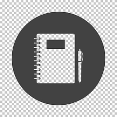 Image showing Exercise book with pen icon