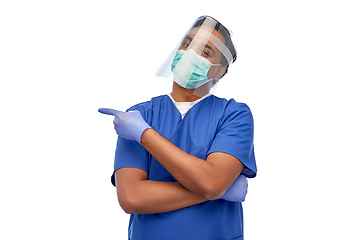 Image showing indian male doctor in mask and face shield