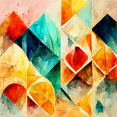 Image showing Abstract contemporary modern watercolor art. Minimalist illustra