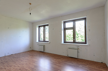 Image showing A fragment of a room with a fine finish, a view of two windows