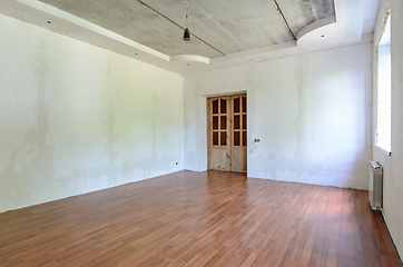 Image showing Interior of an empty room prepared for wallpapering