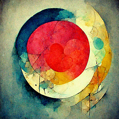 Image showing Abstract contemporary modern watercolor art. Minimalist illustra