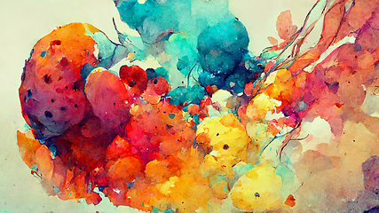Image showing Abstract colorful watercolor background surface.