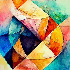 Image showing Abstract contemporary modern watercolor art. Minimalist illustra