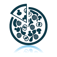 Image showing Pizza On Plate Icon