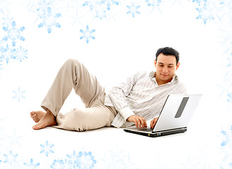 Image showing relaxed man with laptop