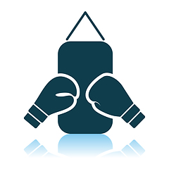 Image showing Boxing Pear And Gloves Icon