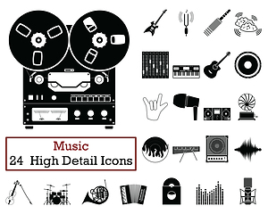 Image showing Set of 24  Music Icons