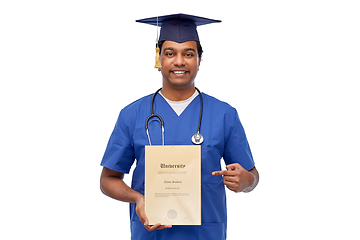 Image showing indian doctor or medical student with diploma