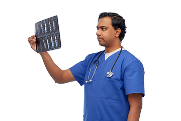 Image showing indian doctor or male nurse with x-ray