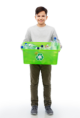 Image showing smiling boy sorting plastic waste