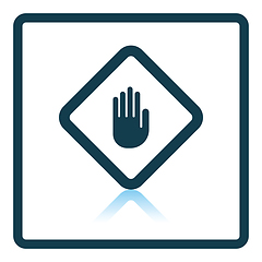 Image showing Icon of Warning hand