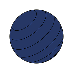 Image showing Flat design icon of Fitness rubber ball