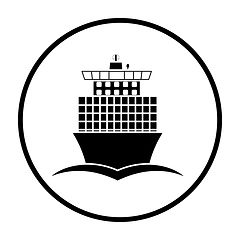 Image showing Container ship icon front view