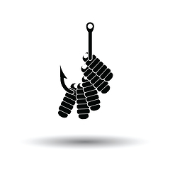 Image showing Icon of worm on hook