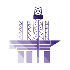 Image showing Oil sea platform icon