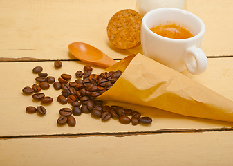 Image showing espresso coffee and beans