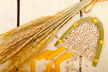 Image showing Italian pasta penne with wheat