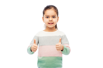 Image showing happy smiling girl showing thumbs up