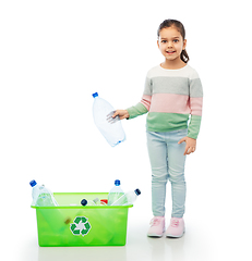 Image showing smiling girl sorting plastic waste