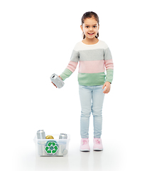 Image showing smiling girl sorting metallic waste