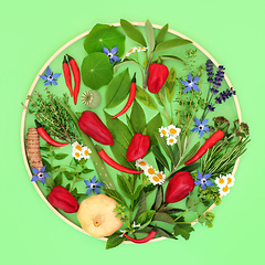 Image showing Edible Flowers Herbs and Spice Health Food Seasoning  