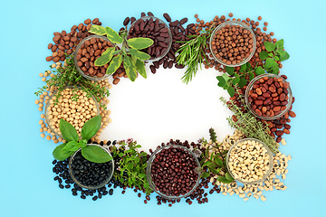 Image showing Legumes and Herbs Healthy Food Collection  