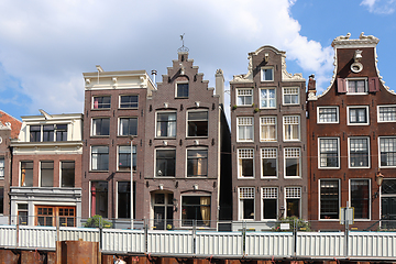 Image showing Amsterdam downtown, Traditional old houses and a canals