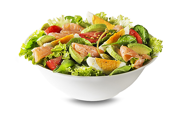 Image showing Salad smoked salmon