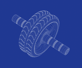 Image showing 3D model of ab roller wheel
