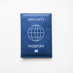 Image showing immunity passport on white background