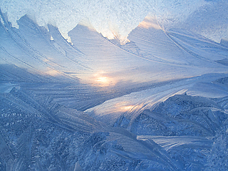 Image showing Beautiful ice pattern and sunlight