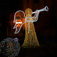 Image showing Christmas glowing scenery in the form of an angel