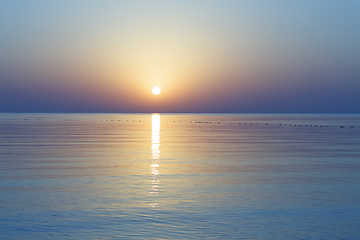Image showing Beautiful sunrise at sea 