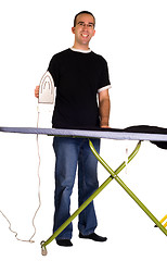 Image showing Man Ironing