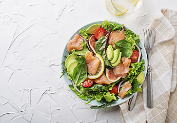 Image showing Salad smoked salmon