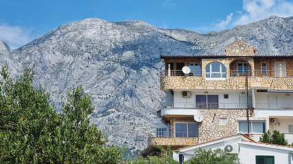 Image showing Promajna with the Biokovo Mountain in the background - Makarska, Dalmatia, Croatia.