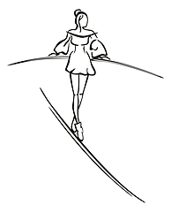 Image showing A risky walk on a line