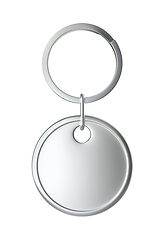 Image showing Round silver keychain