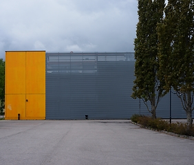 Image showing indoor parking building and trees in Jarvenpaa city, Finland