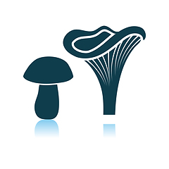 Image showing Mushroom Icon On Gray Background