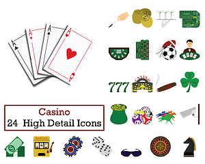 Image showing Set of 24  Casino Icons