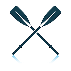 Image showing Icon of  boat oars