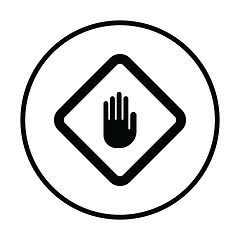 Image showing Icon of Warning hand