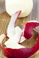 Image showing red peeled apple peel