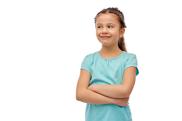 Image showing happy smiling little girl with crossed arms