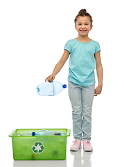 Image showing smiling girl sorting plastic waste